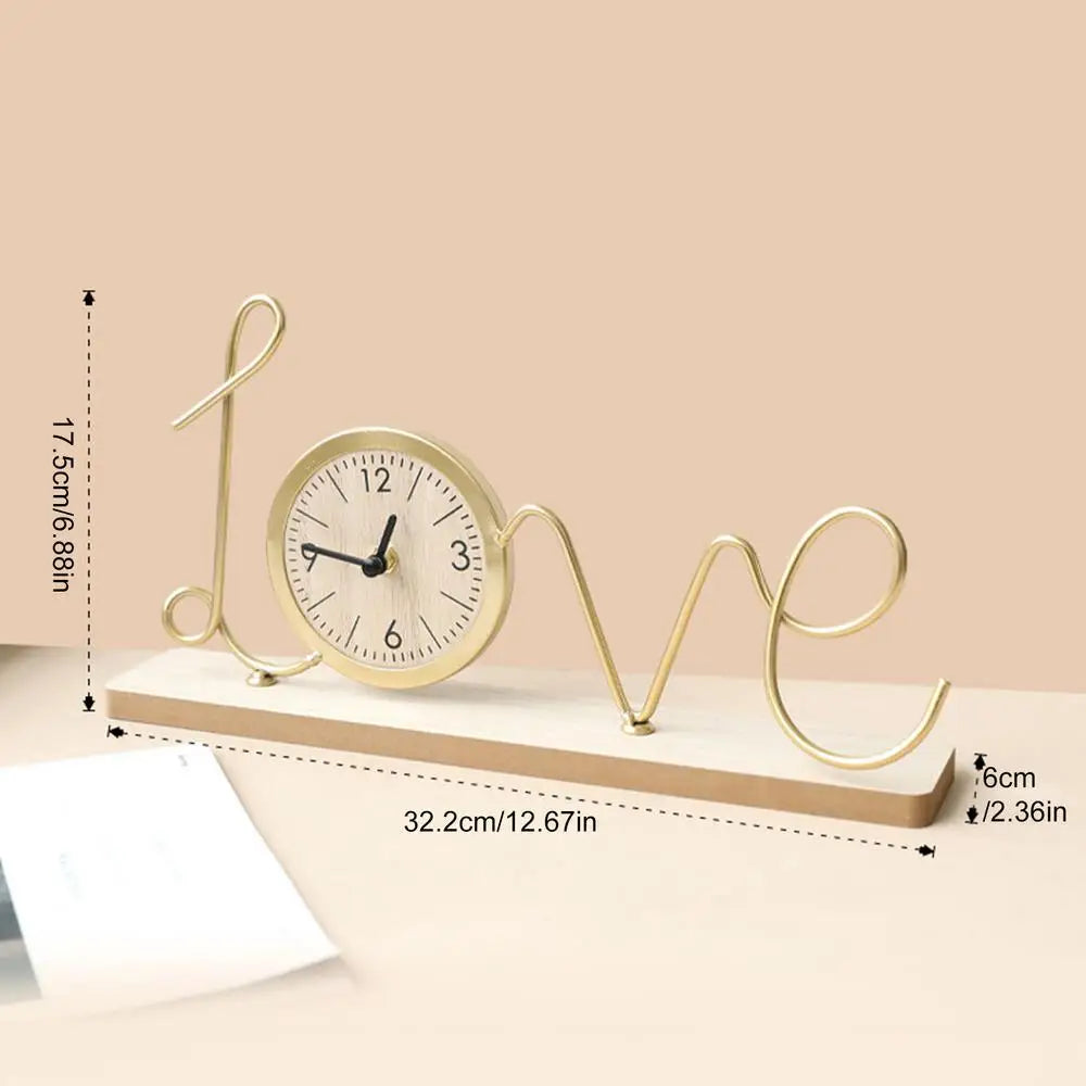 Table clock battery operated living room entrance mute desk abstract art ornaments modern luxury desktop decoration