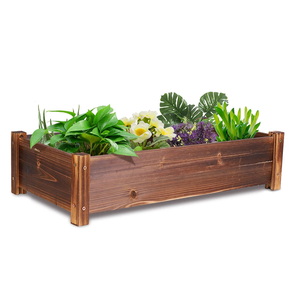 Raised garden bed large wooden planter boxes elevated plant box vegetable flower growing