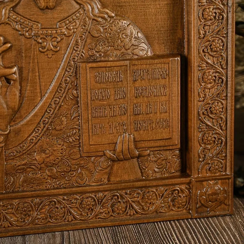 Vintage religious 35cm orthodox icon jesus statue holy saint plaque ornaments church interior home wall decor