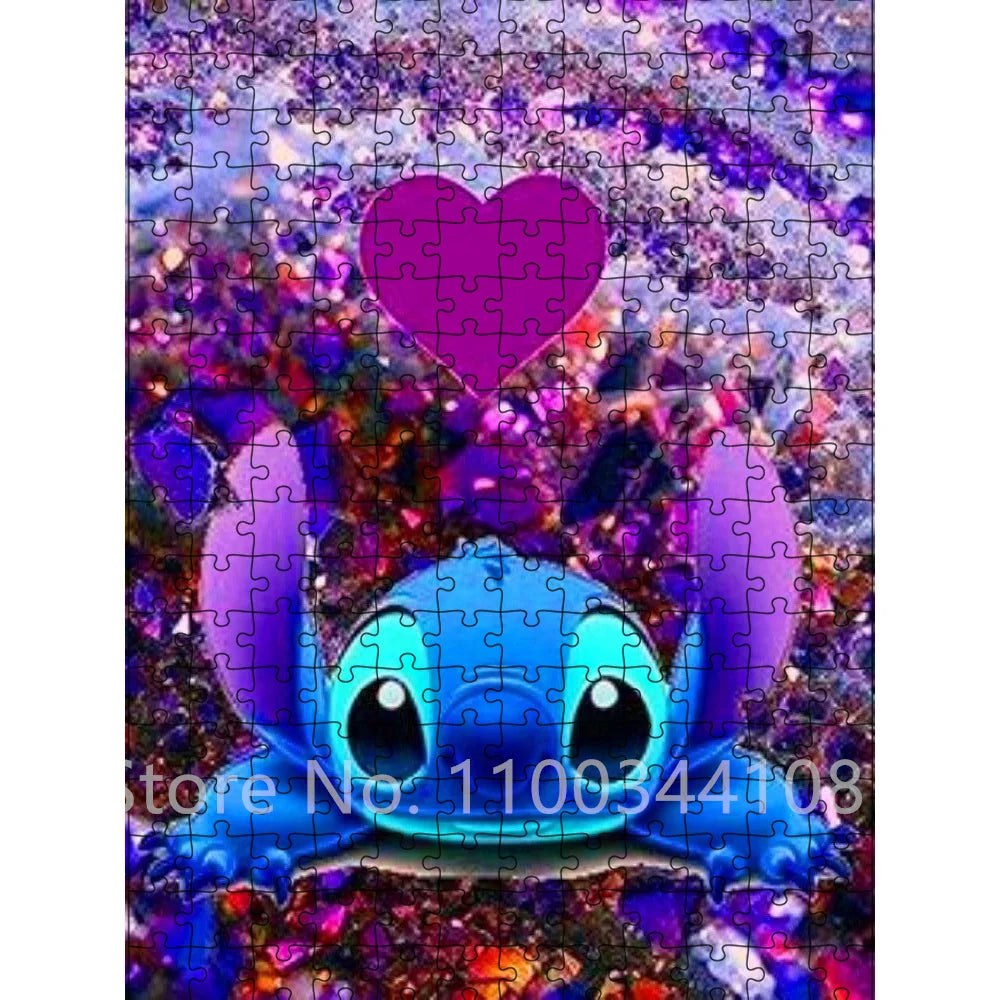 300/500/1000 pieces puzzle disney stitch cartoon jigsaw for adults kids educational toys diy gift decompressing game