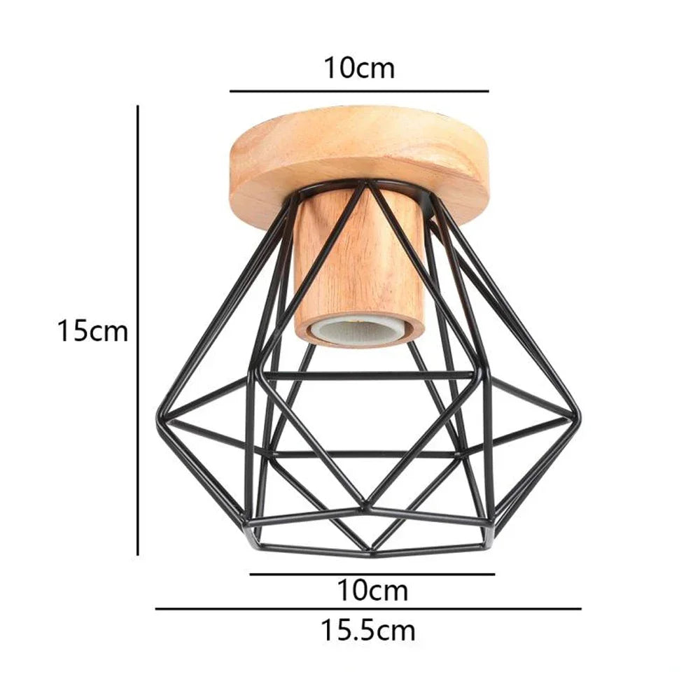 Led lights for room lamps living wood art light modern simple retro ceiling entrance lighting - c paragraph / no bulb