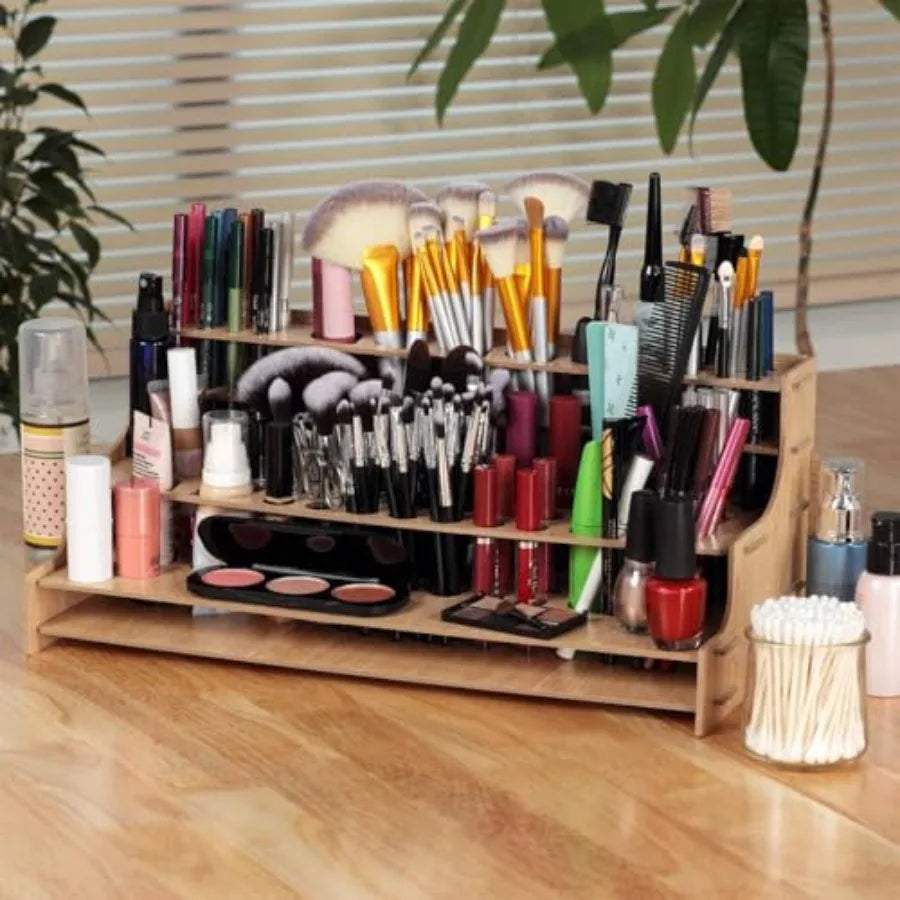 Mezzo artist drawing rack - wood grain laminate multi layer desk stand professional storage display organizer for pens