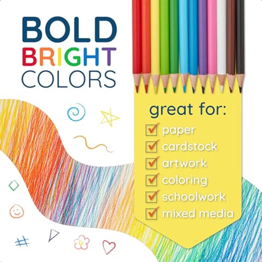 144 colored pencils bulk classroom pencil for sharpened coloring assorted colors 12 count boxes total boxes - united