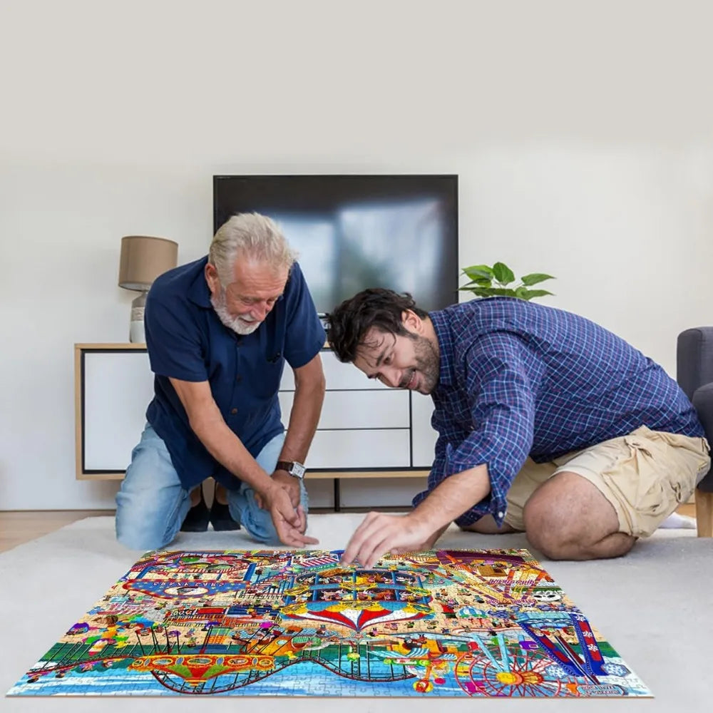 1000/500/300/120 pieces amusement park jigsaw puzzles for adults home decor challenging family fun educational toys game
