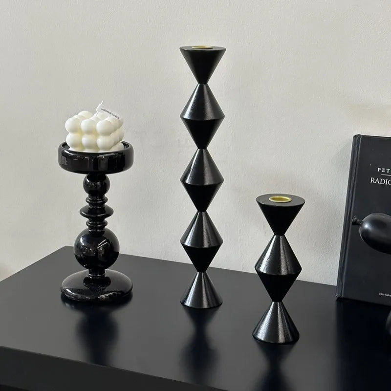 Wood candle stand retro candlestick,home creative art decoration wedding table romantic decorative props