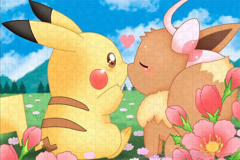 Pokemon pikachu puzzle jigsaw cartoon diy wooden 108/200/300/500/1000/1500pcs intelligence educational puzzles - 500