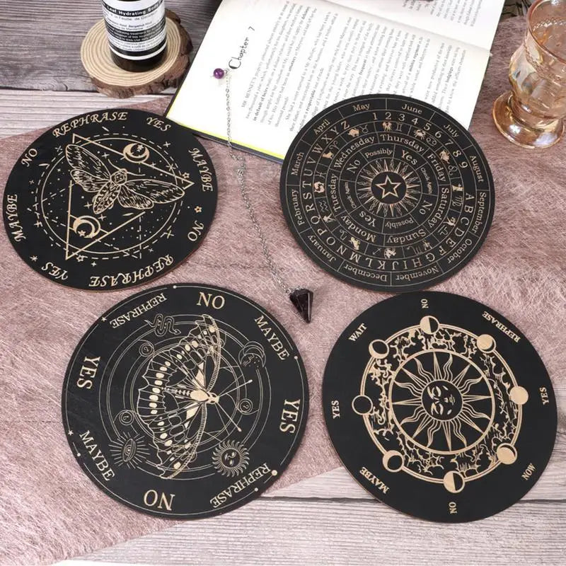 Wooden divination board with letters decision maker message pendulum game supernatural fortune telling toys - decorative