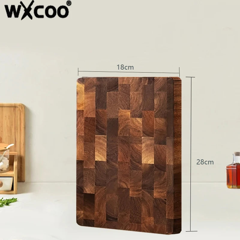 Thicken acacia wooden cutting board kitchen double-sided splicing checkerboard solid wood non-slip for cut vegetable