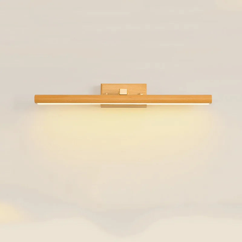 Modern wood dressing table wall lamp acrylic lampshade rotatable led sconce lights home decor mirror painting