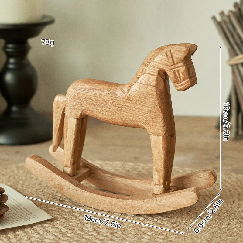 Trojan horse desktop decoration nordic style home pine handicraft ornaments office living room birthday gift