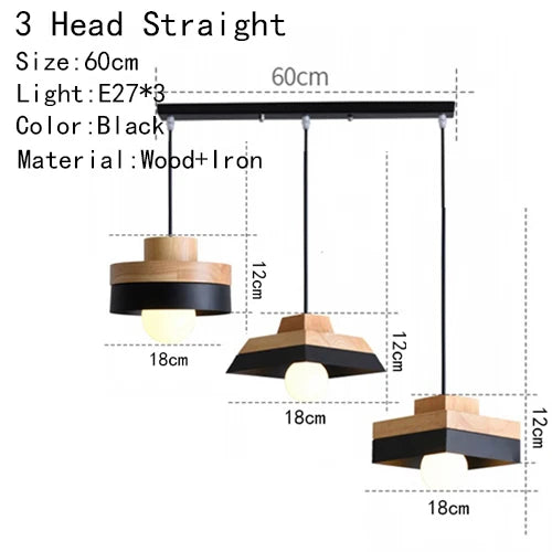 Modern wood chandelier room decor lighting for living lamp bedroom cafe or restaurant interior decoration lights - long