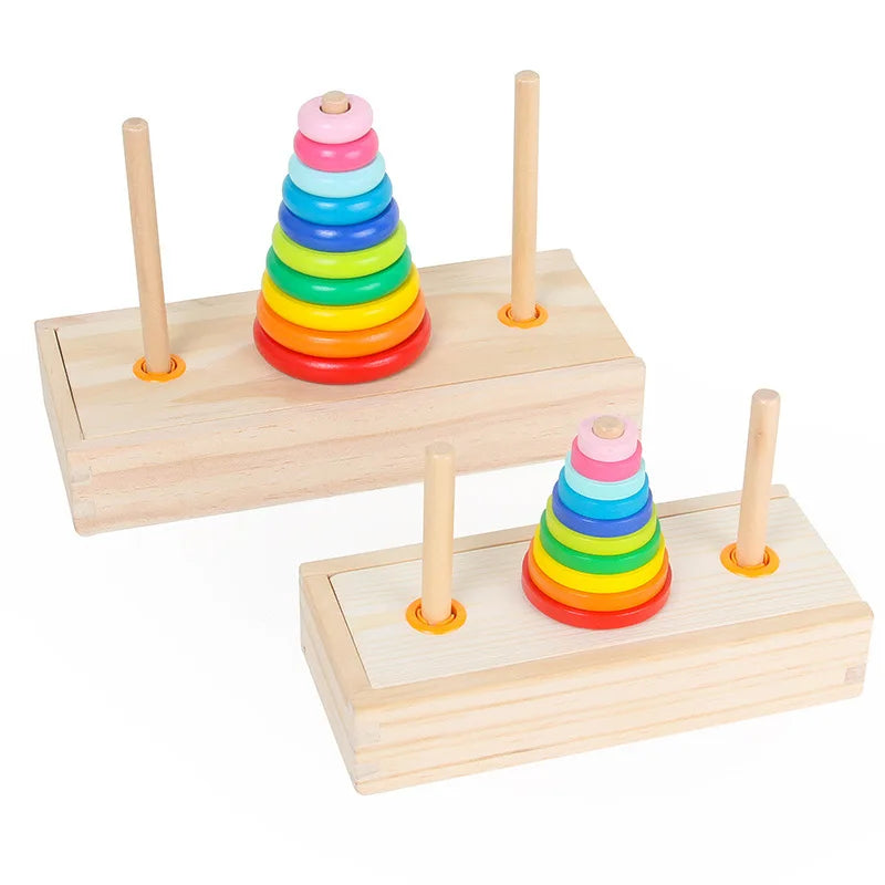 Classic wooden puzzle stack tower of hanoi kid mathematical early educational toys parent-child interaction toy
