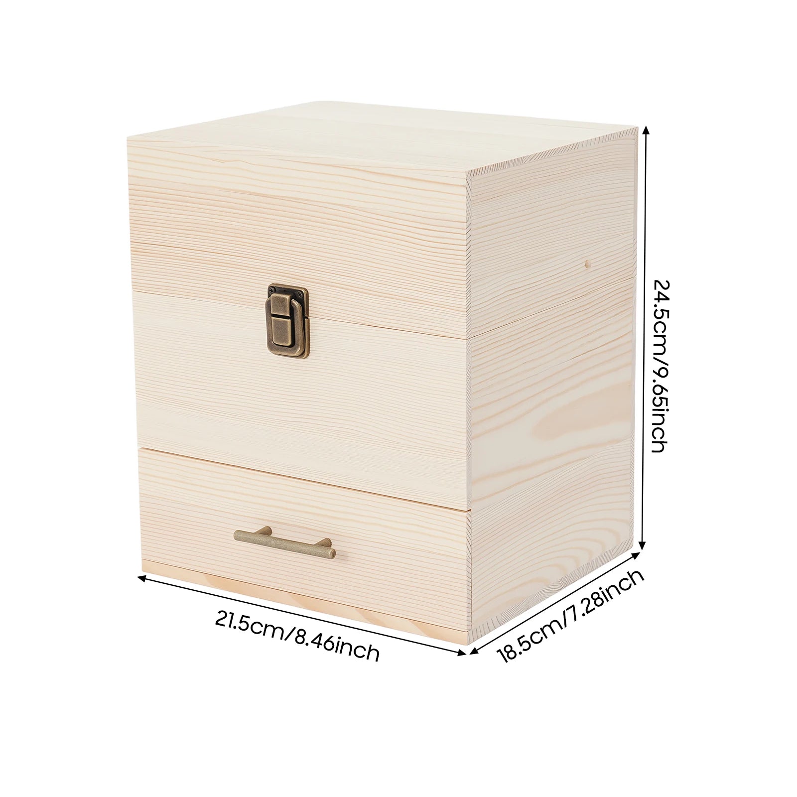 3-tier 59 slots wooden essential oil storage box organizer for 10ml/15ml bottles nail polish cosmetics - khaki / united