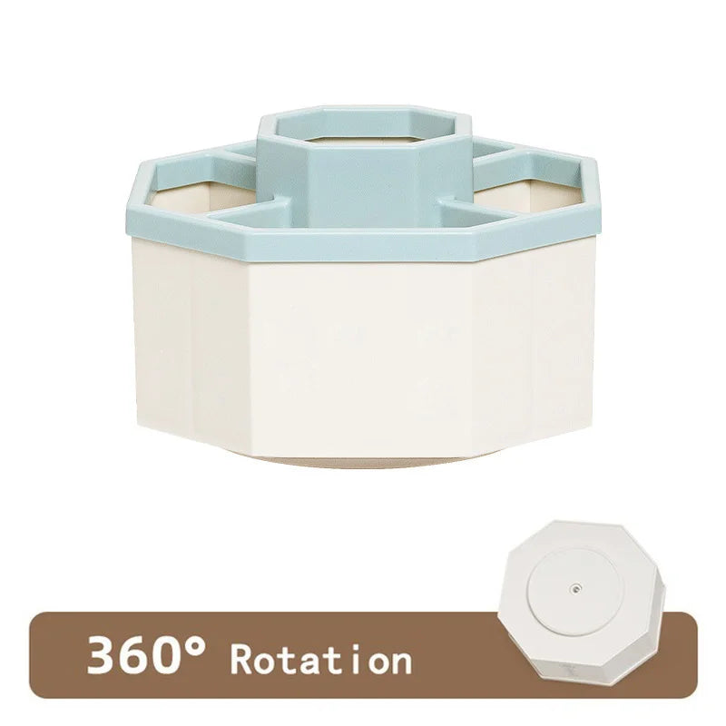 360° rotating pen holder desk accessories large capacity pencil storage box desktop organizer school office stationery