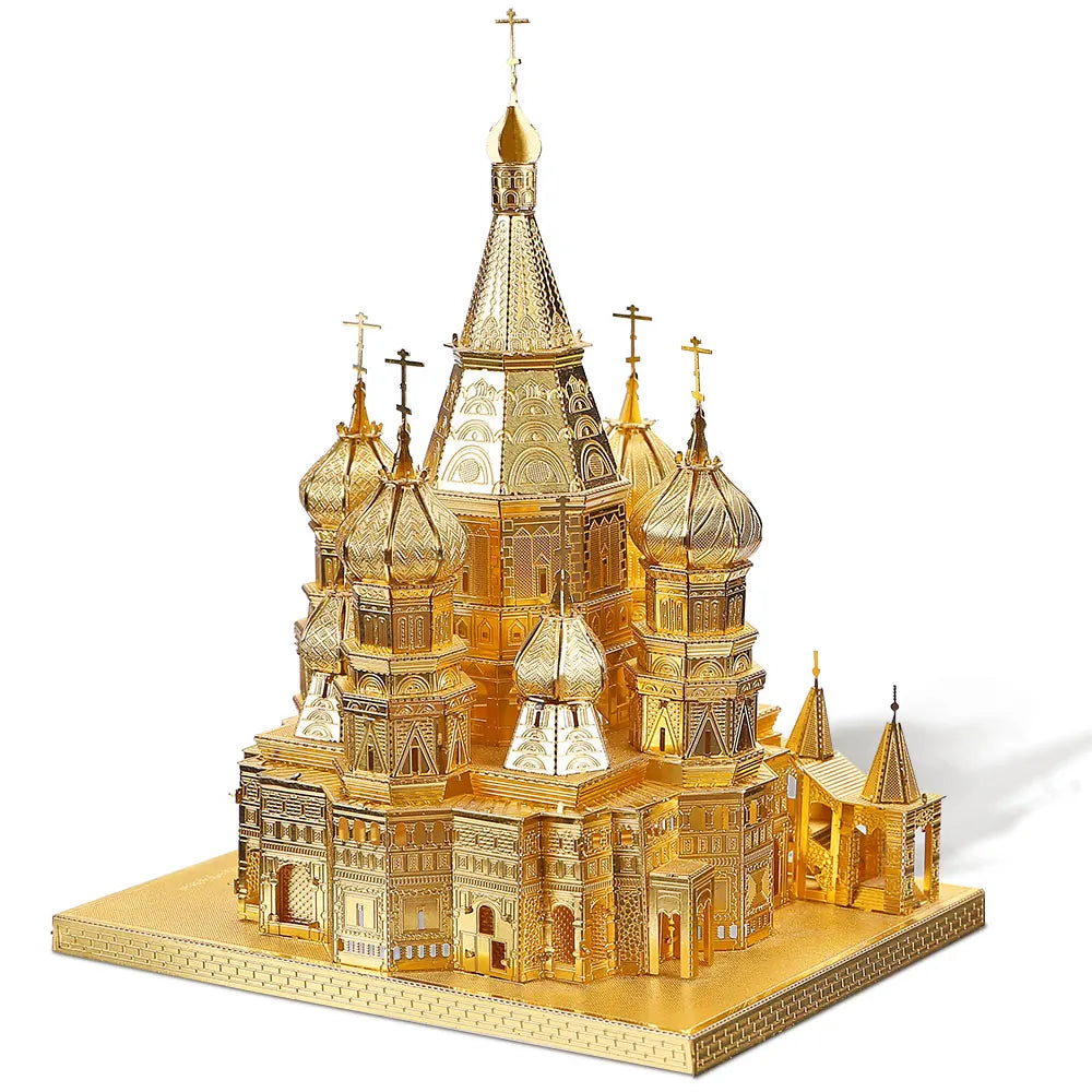 Piececool 3d metal puzzle saint basil’s cathedral model building kits jigsaw teen diy toys - yellow
