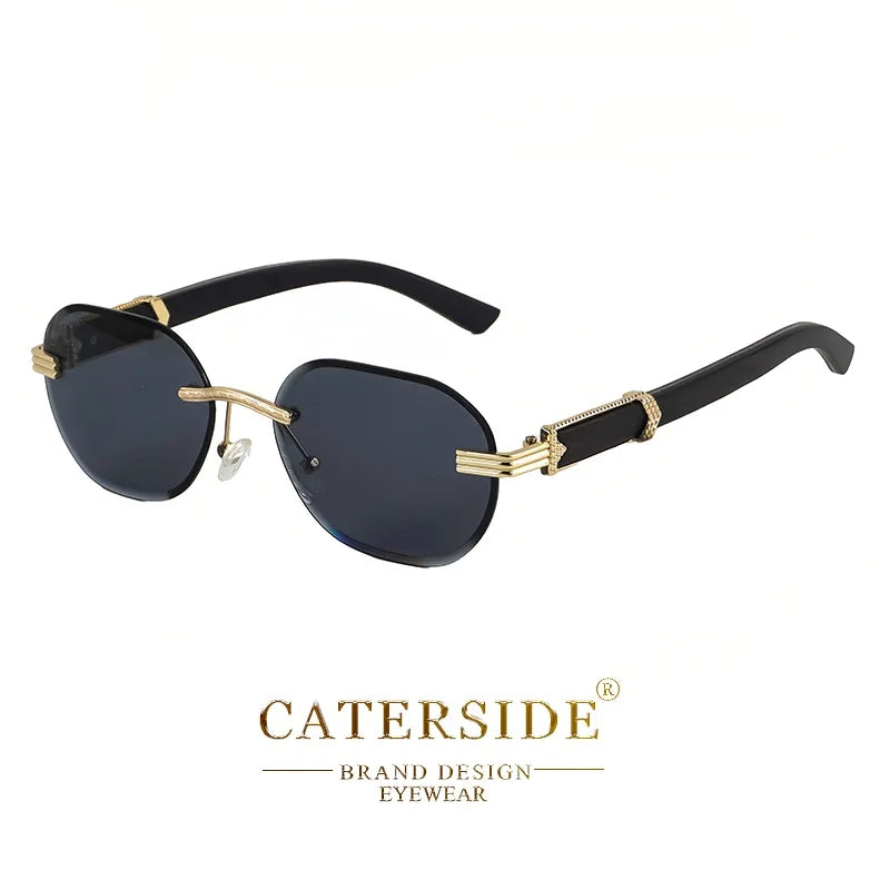 Caterside new natural solid wooden sunglasses men boundless round fashion sun glasses women party business outdoor
