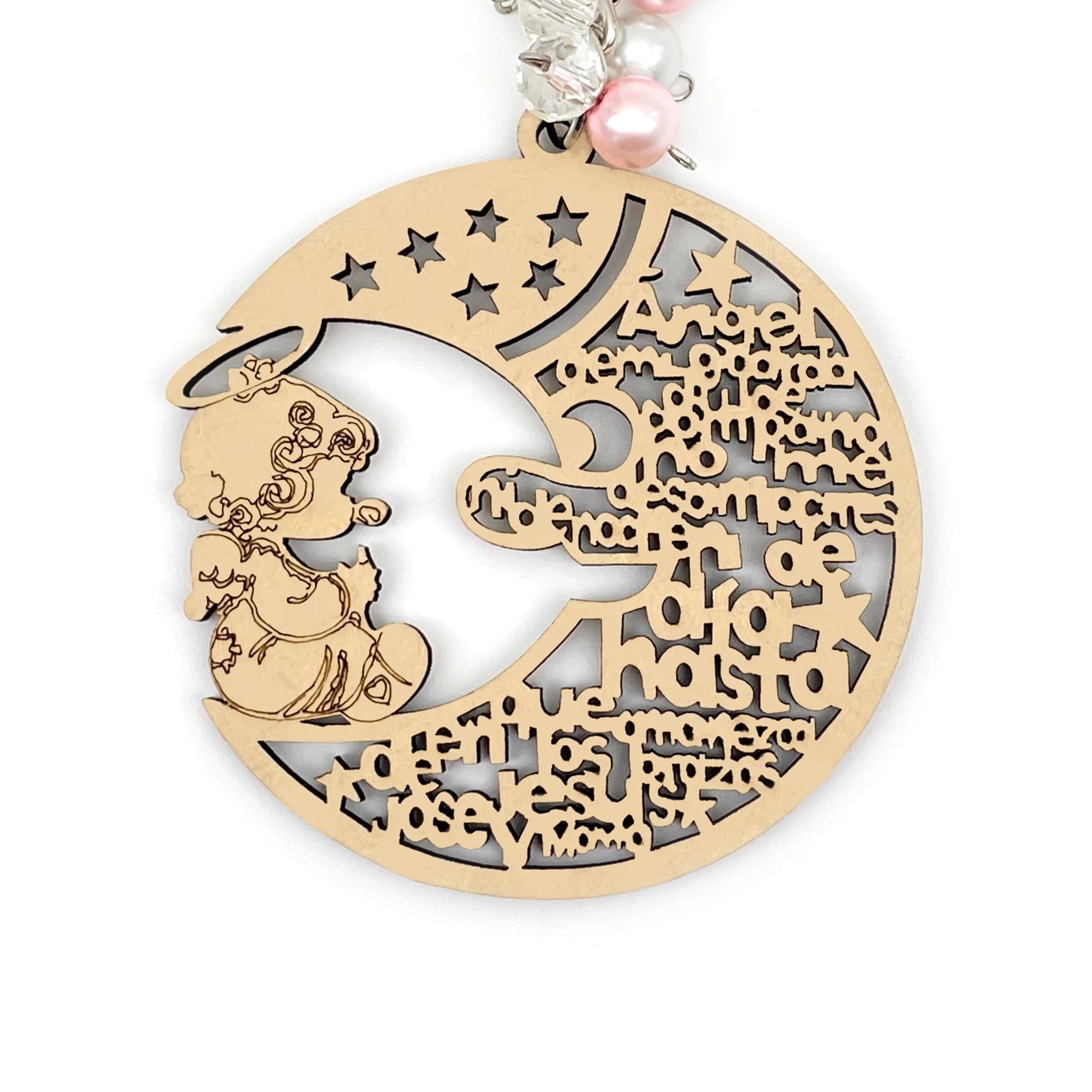 12pcs baptism angel moon girl wood keychain recuerdos de bautizo first communion christening quinceanera sweet 15 favor