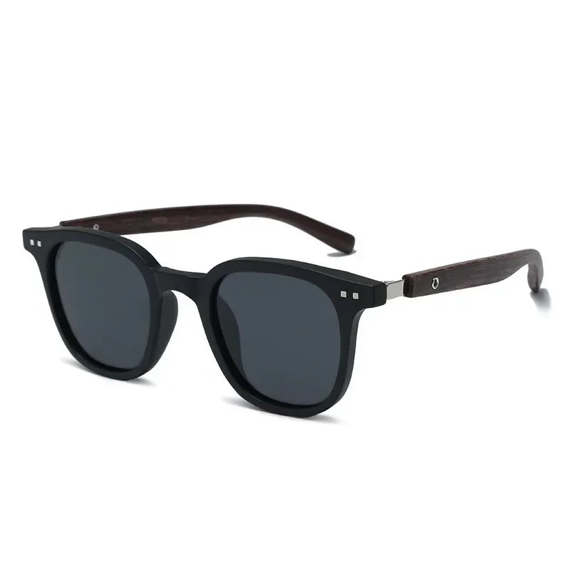 New men vintage wooden frame sunglasses classic men’s polarized uv protection driving eyewear outdoor shades goggles