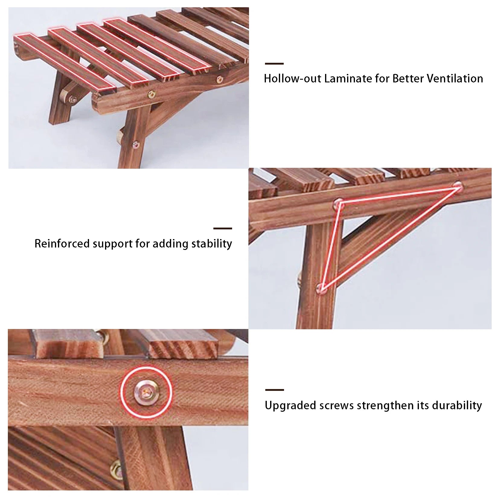 Large 3 tier step plant stand wood ladder shelf garden display for patio indoor outdoor flower pot