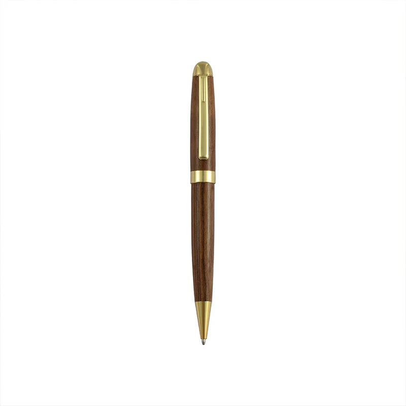 Portable retro rotary sandalwood wooden ballpoint pen natural solid wood pens for writing school office supplies