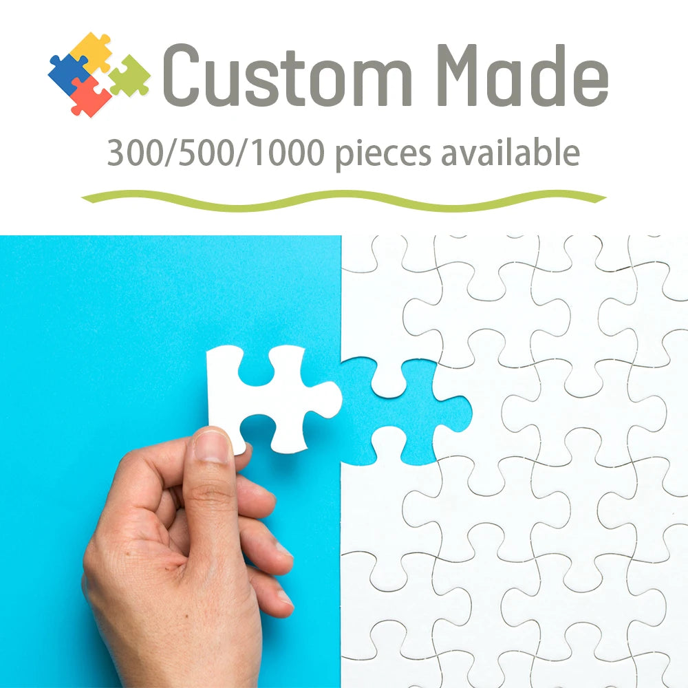 Dropshipping custom jigsaw puzzle customize your own personalized picture diy toy for kids anniversary festival best