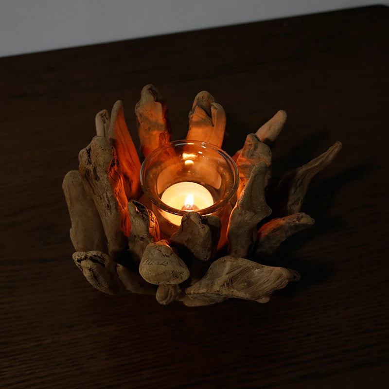 European style wooden candle holders light stand romantic candlelight dinner accessories home decoration small