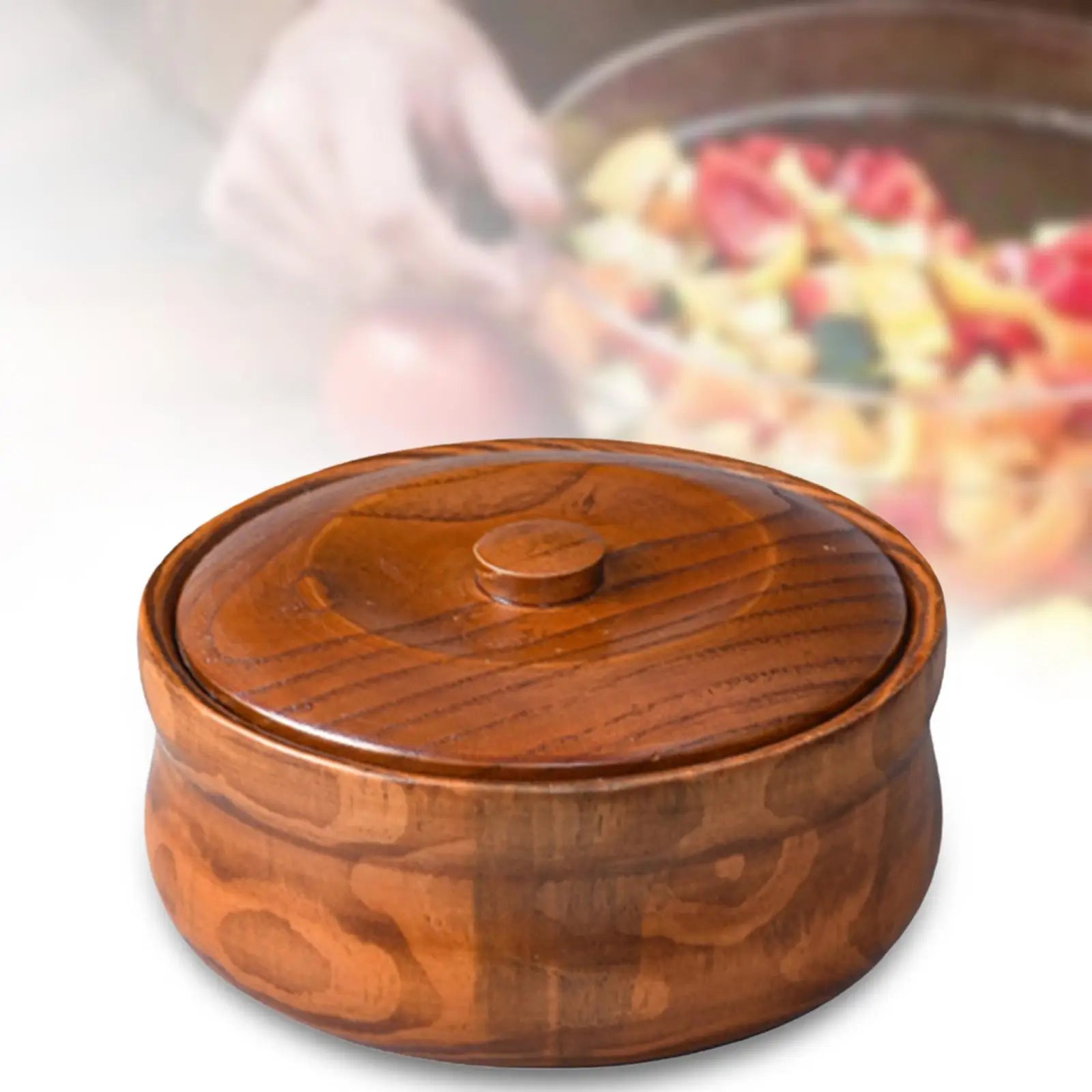 Wooden bowl ramen for kitchen solid wood durable soup decorative container home decoration storage serving - 18cmx7.5cm