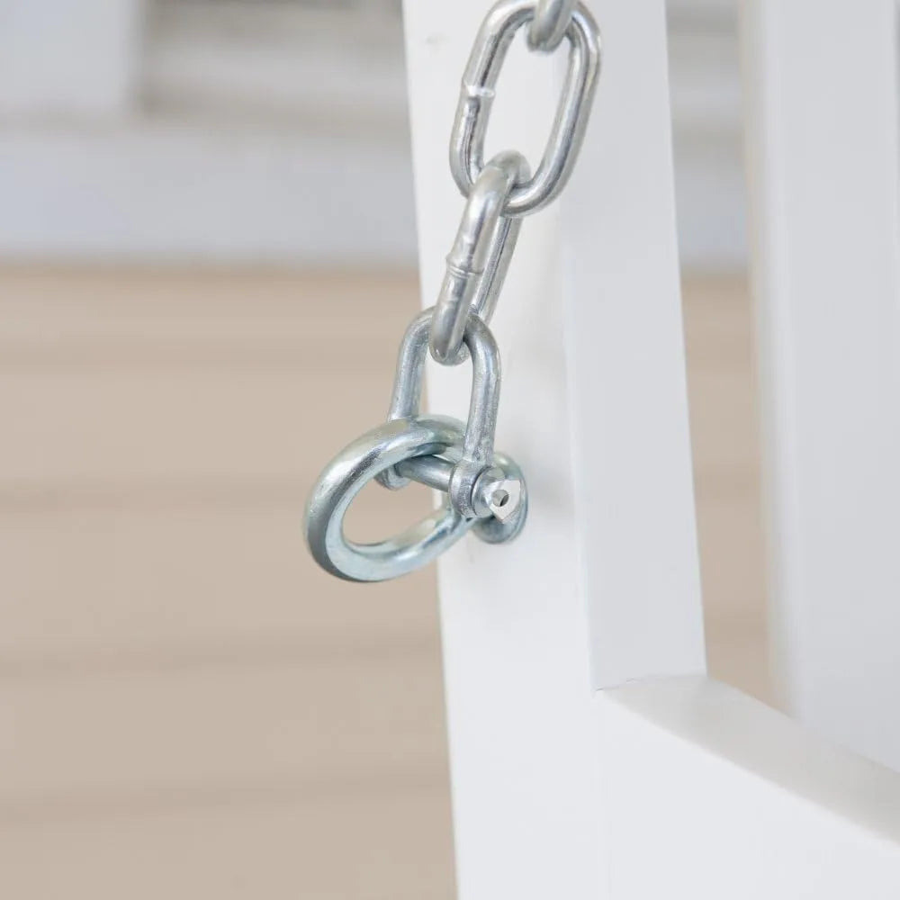 Porch swing patio premium swings outdoor wooden 2 person bench furniture in 4 ft hanging modern white all weather style