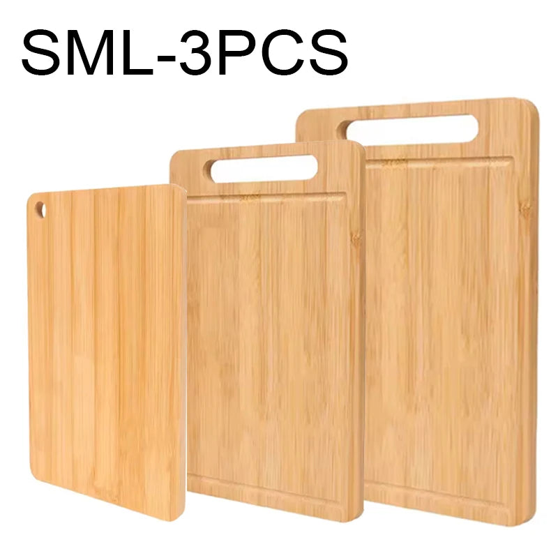 Kitchen wooden chopping boards cutting board double-sided available thick perfect for and dining room - sml-3pcs
