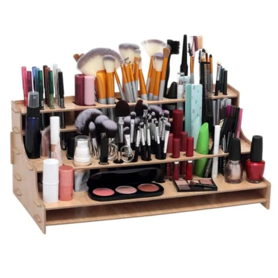 Mezzo artist drawing rack - wood grain laminate multi layer desk stand professional storage display organizer for pens