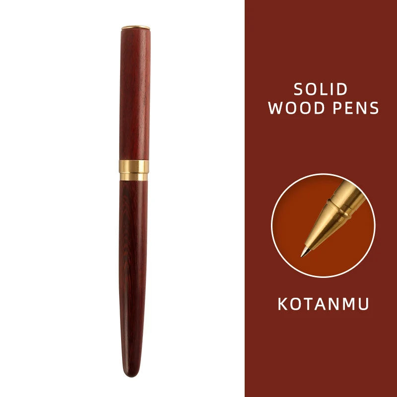 Fashion sandalwood wood gel pen high quality natural wooden signature pens minimalist design for writing school