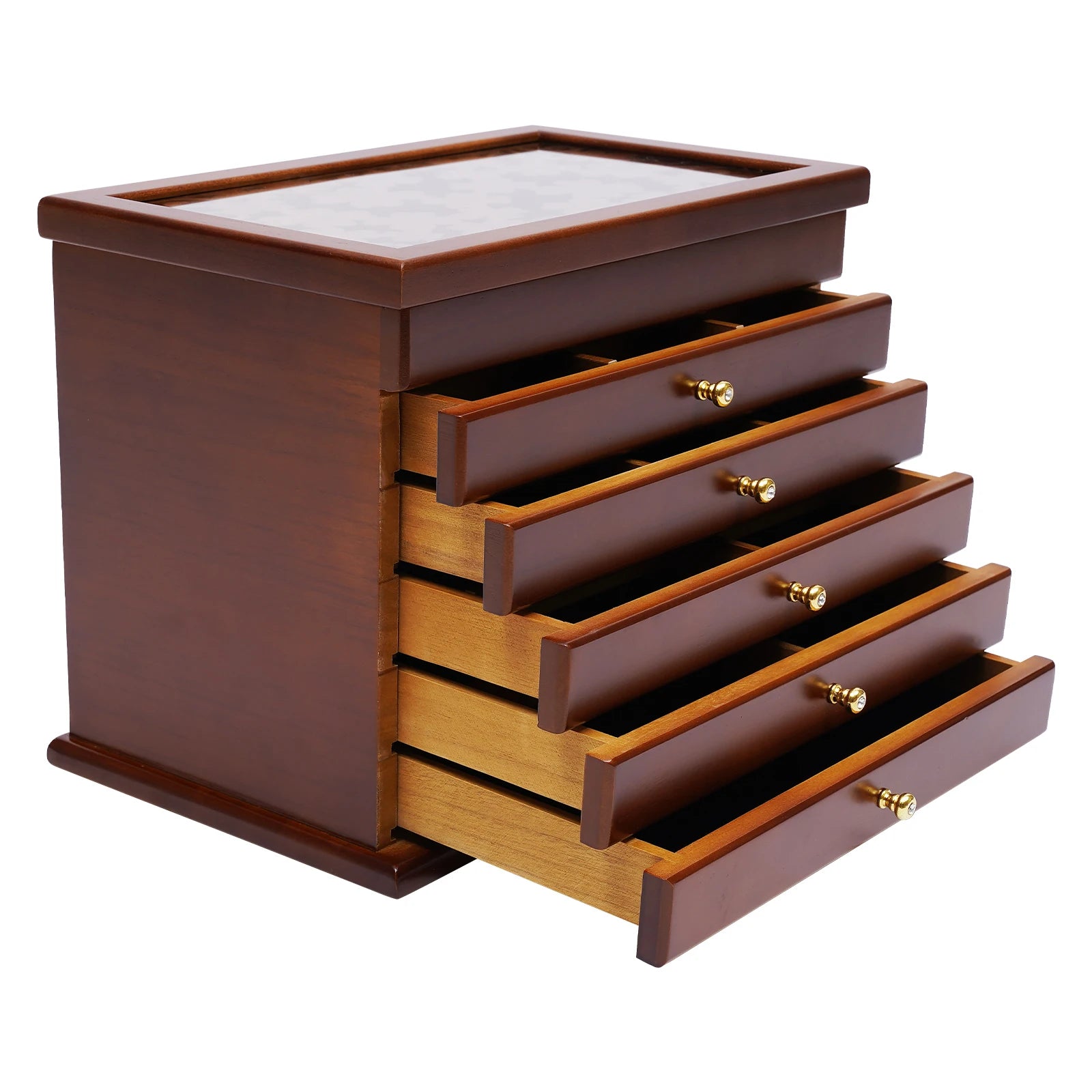 6-tier jewelry box retro storage for storing ring earring necklace bracelet organizer 31x20x24.5cm - united states