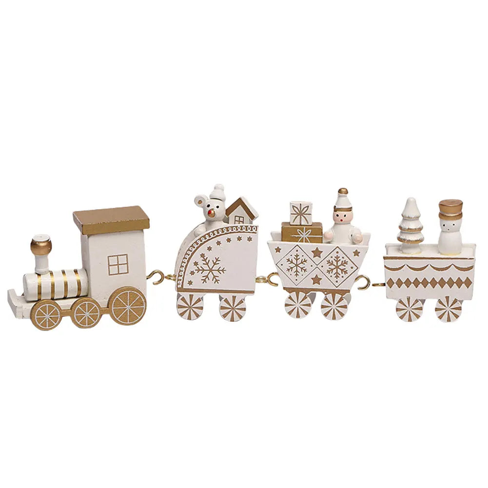 Diy mini train christmas tree decorations window display ornament wooden desktop supplies - d / france