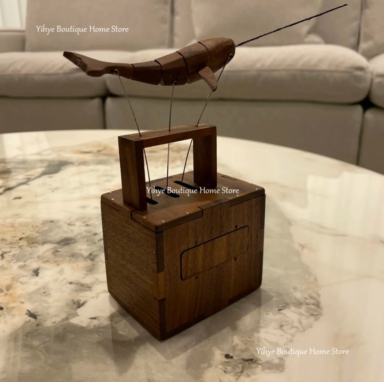 Handcrafted swing narwhal music box - wooden desktop ornament perfect birthday/christmas gift for girls & besties