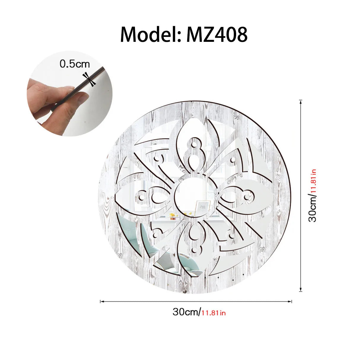 Rustic living room bedroom wall decor mirror wood farmhouse window frame hallway home decoration vintage decorative