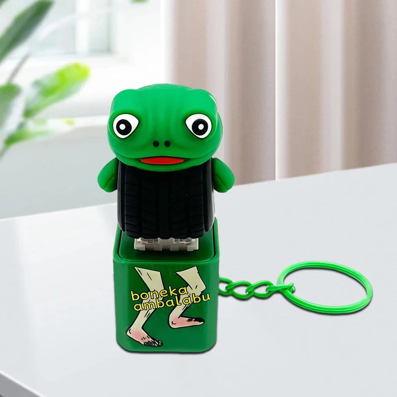 New shark tralalero tralala tungtungtung wooden stick man button keychain with luminous pendant - anime peripheral