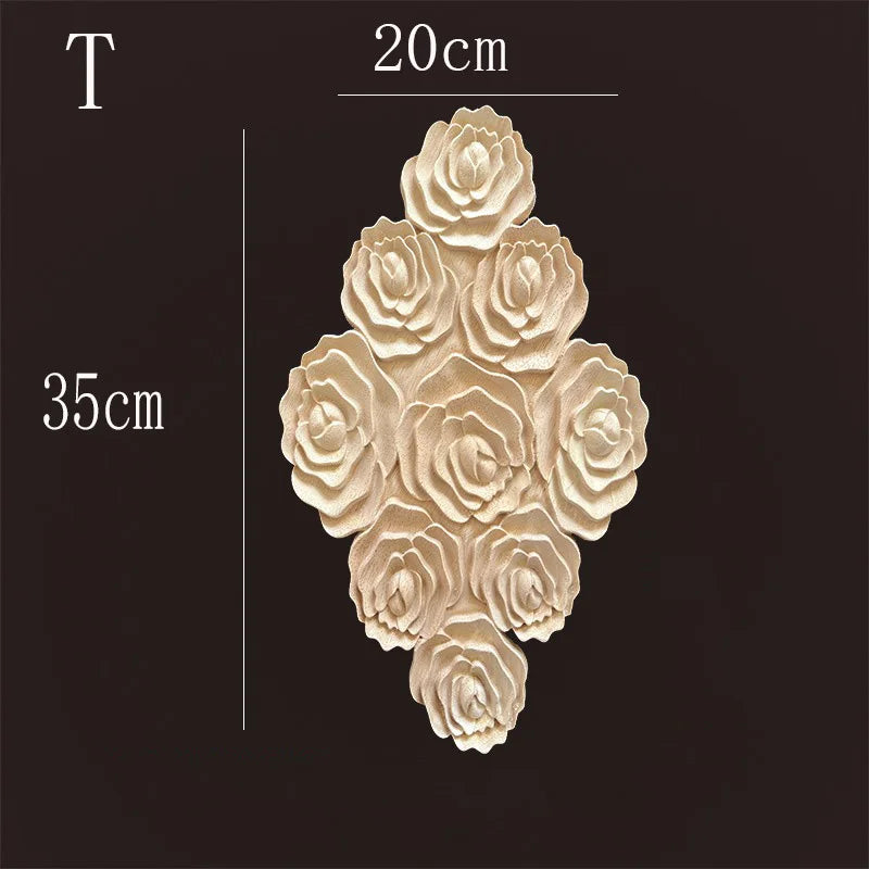 Vintage style rubber wood applique for living room cabinet easy-install onlays diy renovation upgrade furniture