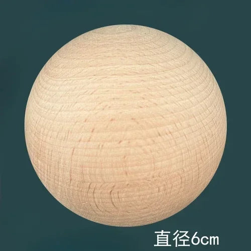 Solid wood carving solid color round ball staircase handrail bed tail headpost decoration column sculpture - beech 6cm