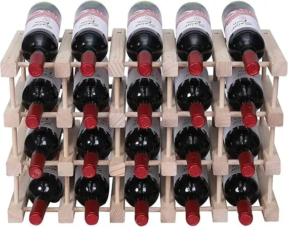 Compact stackable wooden wine cabinet for countertop with floor standing option holds 20 bottles - united states / rack