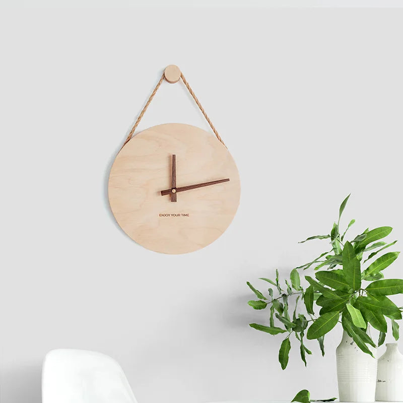 Wooden sling creative wall clock nordic japanese hot-selling home living room decoration