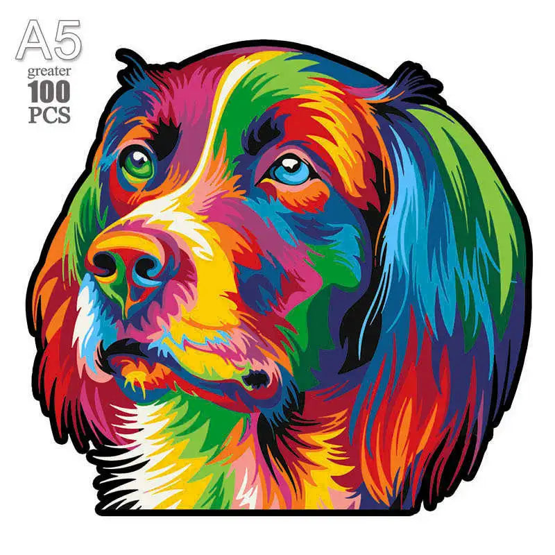 Wooden animal puzzle for kids adults exquisite educational decompression toys creative lovely dog wood jigsaws holiday