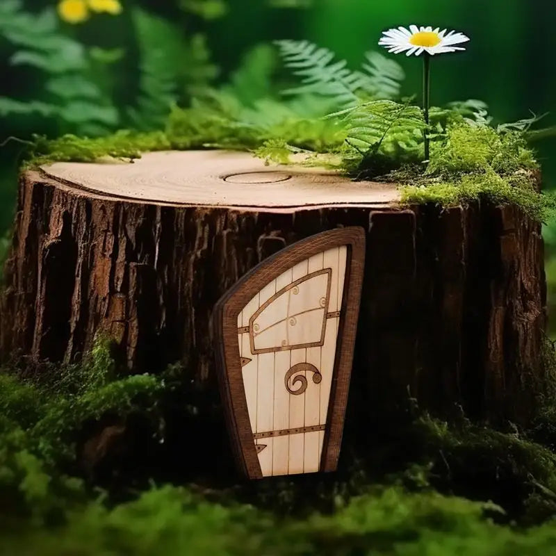 Wooden miniature fairy elfs door diy painting vintage decor dollhouse garden craft accessories doll house micros