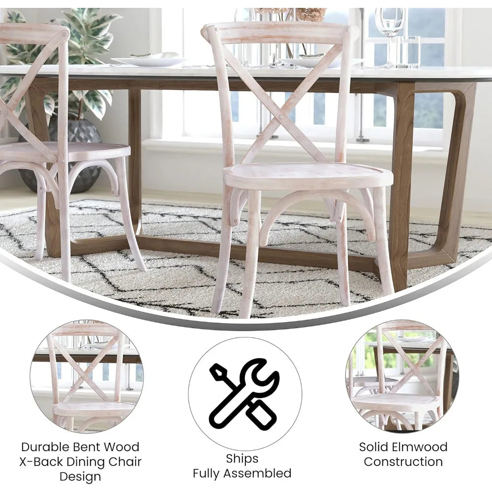 Back bistro style wooden dining chair for kitchens and rooms high-back wood stackable kitchen - lime wash / united