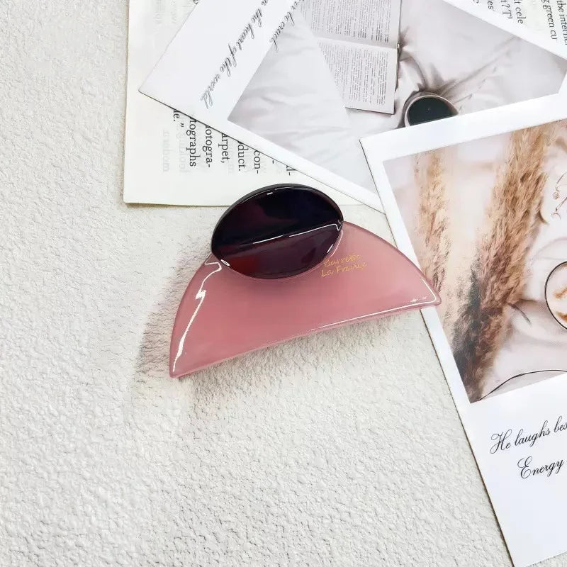 1pc elegant vintage french hair clip two-tone with wood grain & marbled design perfect for casual daily dressing cute