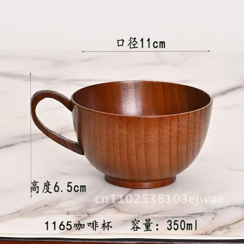 Factory in stock creative large cup round solid wood tea universal insulation wooden price discount - 1165 coffee 150
