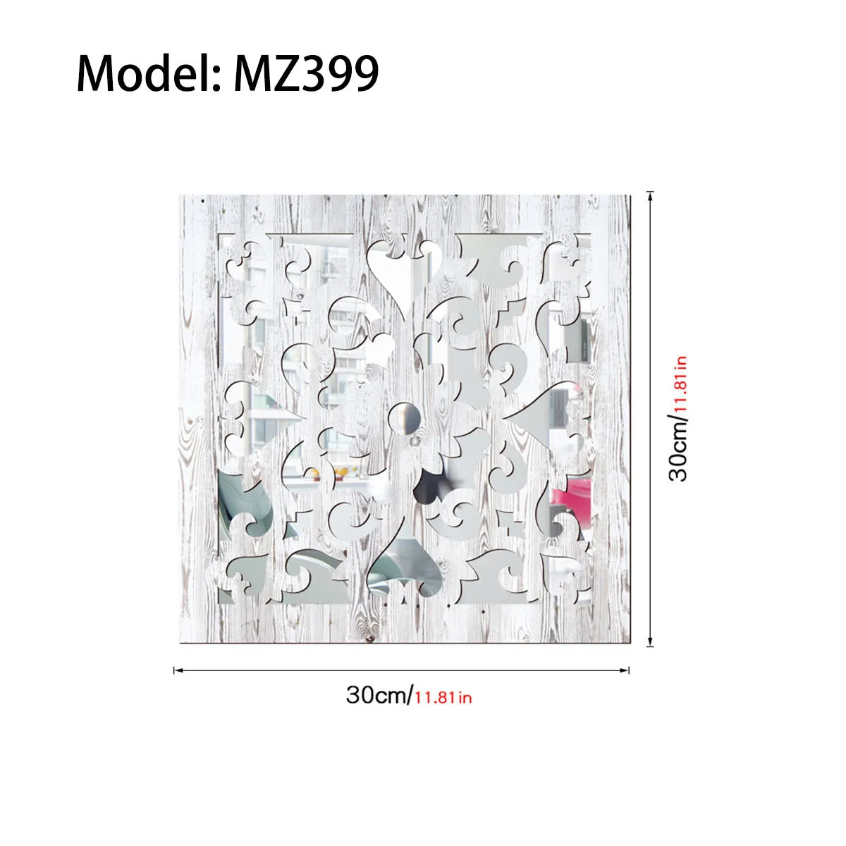 Rustic living room bedroom wall decor mirror wood farmhouse window frame hallway home decoration vintage decorative