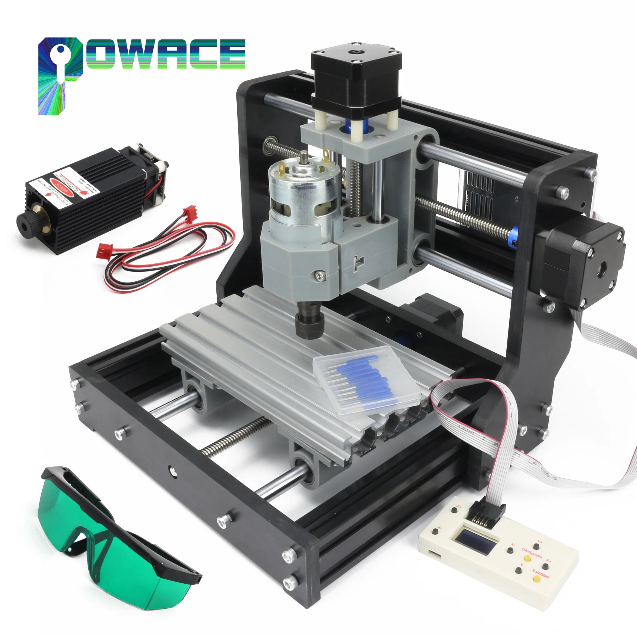 【eu us bz】diy mini 1610 pro 3 axis cnc laser router milling woodworking machine + offline controller