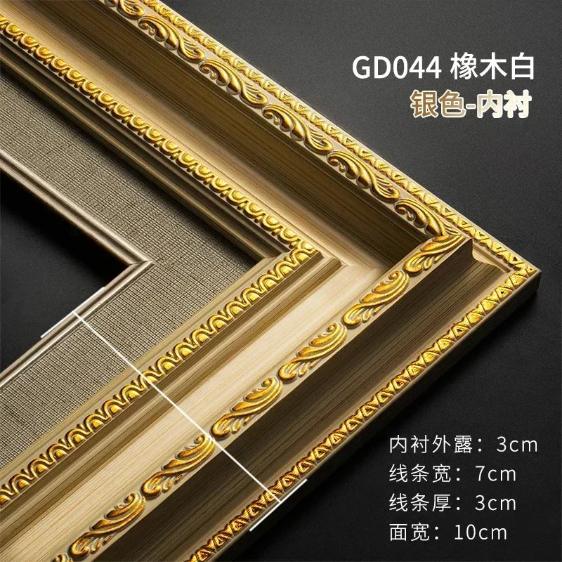 Wooden picture oil painting frame photo holder wall hanging shadow vintage photocard personalized gift gold room decor