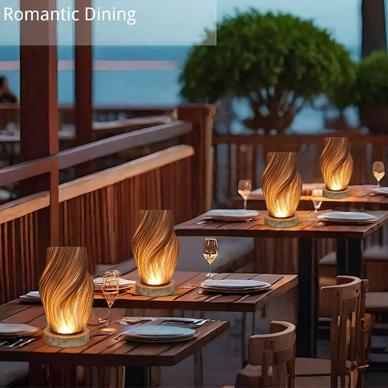 Modern minimalist cream-colored table lamp with wooden base featuring three adjustable color temperatures. Ideal