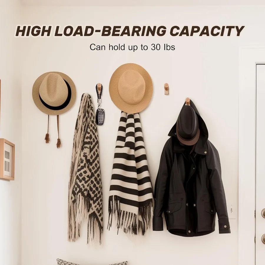 6 pack wood wall hooks wooden coat mount heavy duty robe hat for decorative rustic rack hangers - united states